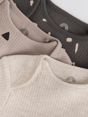Neutral 3 Pack Baby Rib Bodysuits - Image 8 of 10