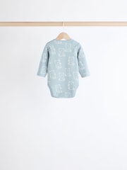 Baby Blue Long Sleeves Bodysuits 5 Pack - Image 4 of 13