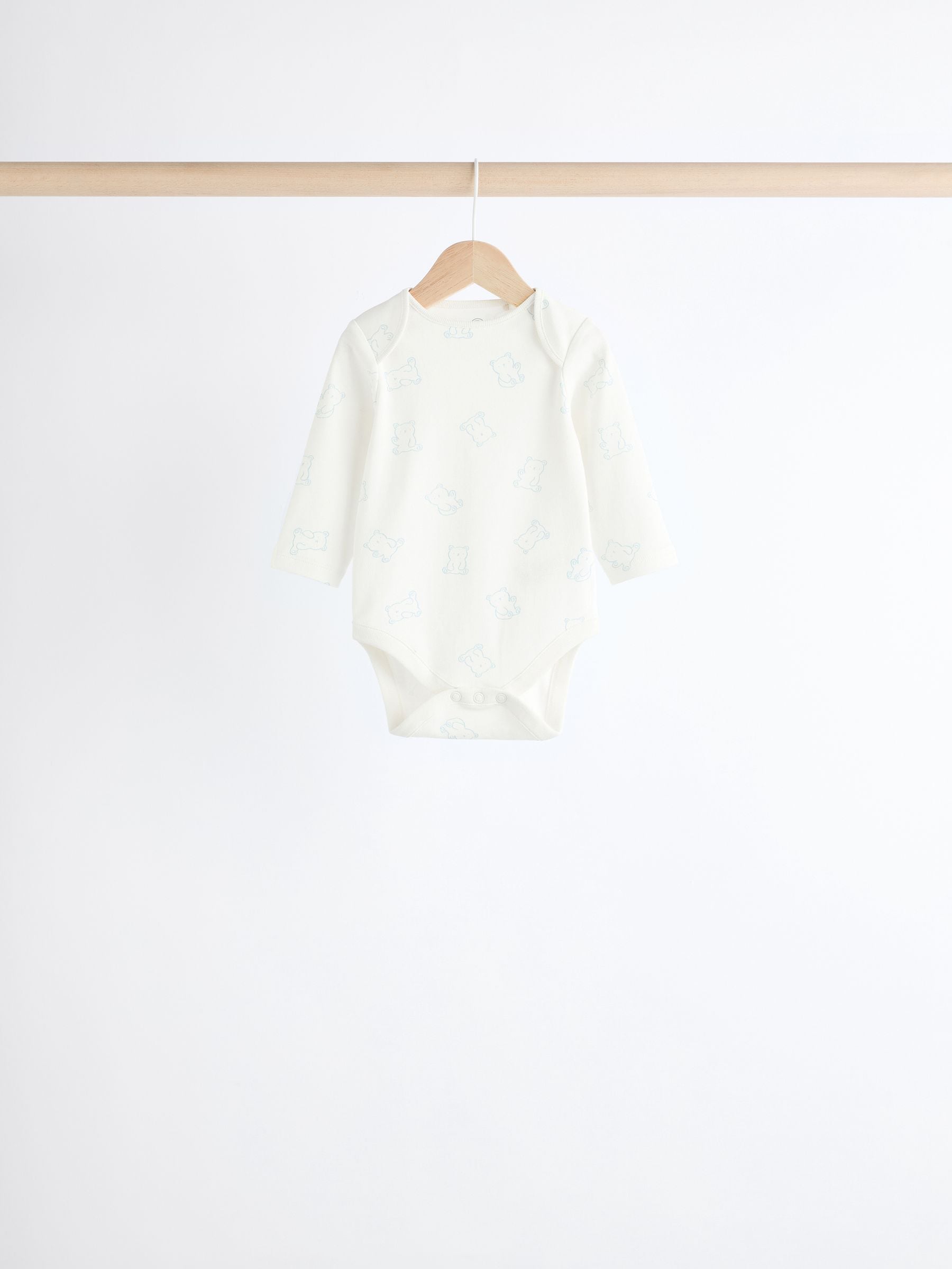 Next：日本 ベビーブルー - 長袖ボディスーツ 5 枚組 from Next Japan