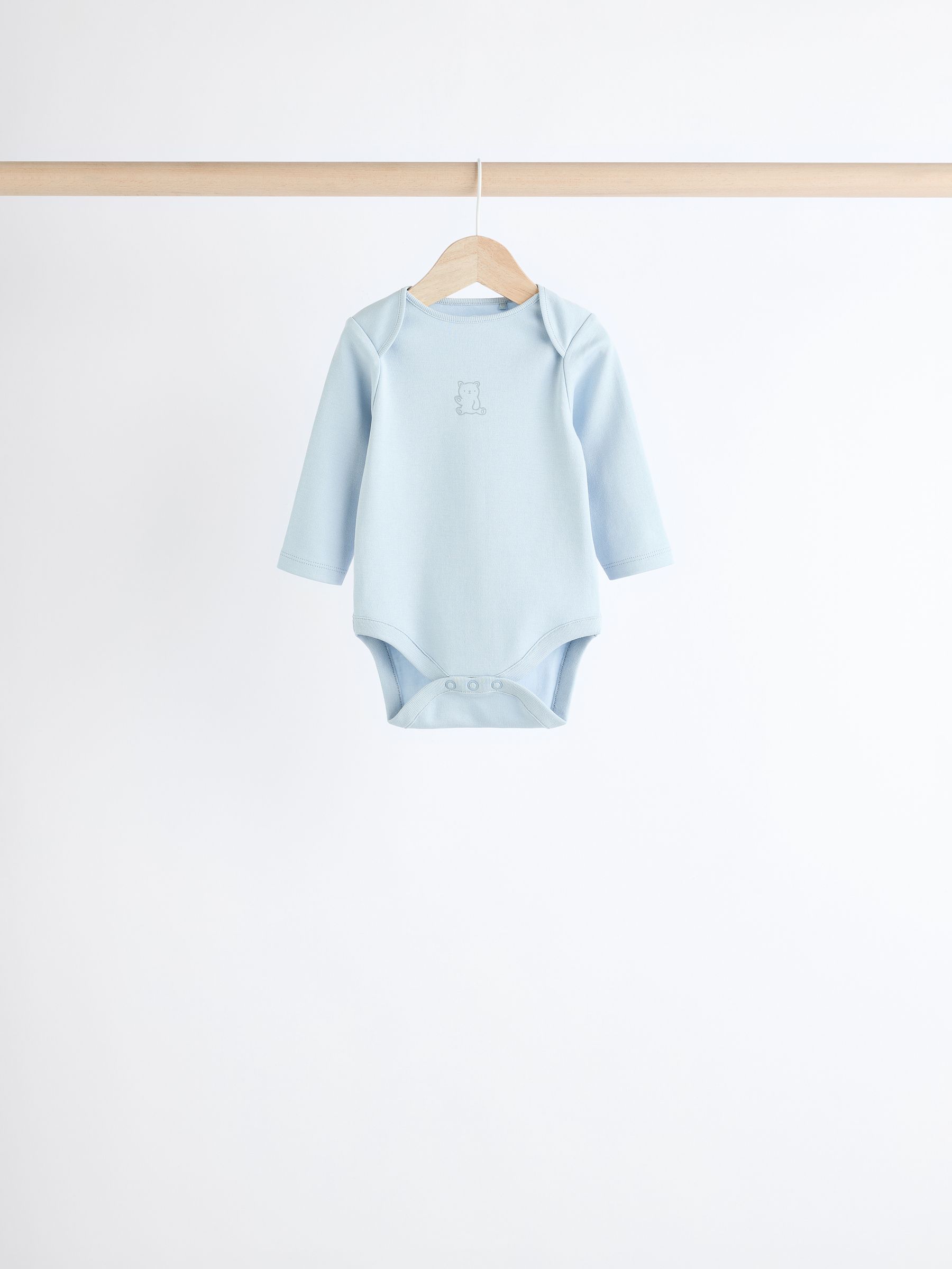 Next：日本 ベビーブルー - 長袖ボディスーツ 5 枚組 from Next Japan