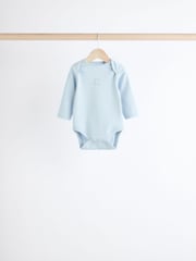 Baby Blue Long Sleeves Bodysuits 5 Pack - Image 8 of 13