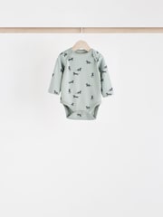 Teal Blue 5 Pack Baby Bodysuits - Image 5 of 13