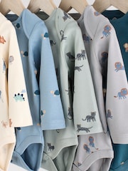 Teal Blue 5 Pack Baby Bodysuits - Image 9 of 13