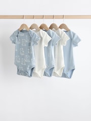 Blau/Bär - Baby-Bodys im 5er-Pack - Bild 1 von 13
