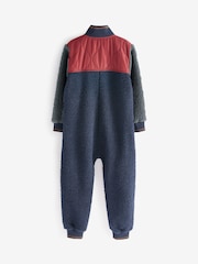 Navy Blue/Ochre Yellow Colourblock - Fleece-Einteiler (5–16 J.) - Bild 6 von 9