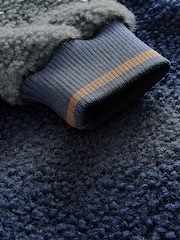 Navy Blue/Ochre Yellow Colourblock - Fleece-Einteiler (5–16 J.) - Bild 7 von 9