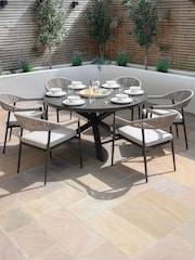 Maze Pewter Grey Garden Roma 6 Seat Round Dining Set - Image 1 of 6