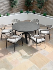 Maze Pewter Grey Garden Roma 6 Seat Round Dining Set - Image 2 of 6