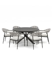Maze Pewter Grey Garden Roma 6 Seat Round Dining Set - Image 5 of 6