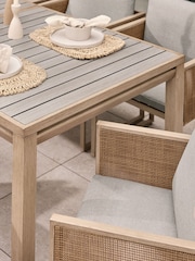 Natural Abel 6 to 8 Seater Rattan Garden Dining Table and Chairs Set - Image 3 of 8