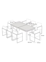Natural Abel 6 to 8 Seater Rattan Garden Dining Table and Chairs Set - Image 4 of 8