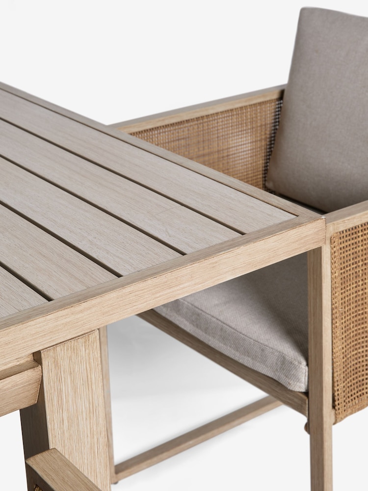 Natural Abel 6 to 8 Seater Rattan Garden Dining Table and Chairs Set - Image 8 of 8