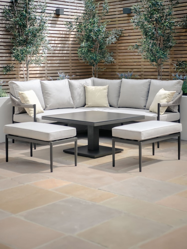 Maze Pewter Grey Roma Garden Corner Dining Set with Rising Table - Image 1 of 7