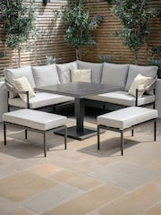 Maze Pewter Grey Roma Garden Corner Dining Set with Rising Table - Image 2 of 7