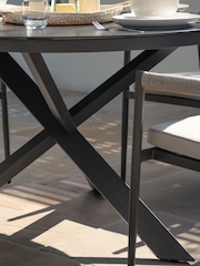 Maze Pewter Grey Roma 4 Seat Round Garden Dining Set - Image 3 of 6