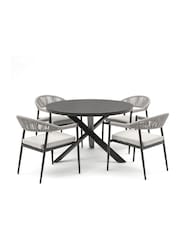 Maze Pewter Grey Roma 4 Seat Round Garden Dining Set - Image 5 of 6