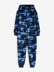 Navy Blue Camouflage Fleece All-In-One (3-16yrs) - Image 5 of 8