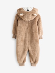 Brown/Cream Bear All-In-One Fleece (9mths-8yrs) - Image 6 of 8