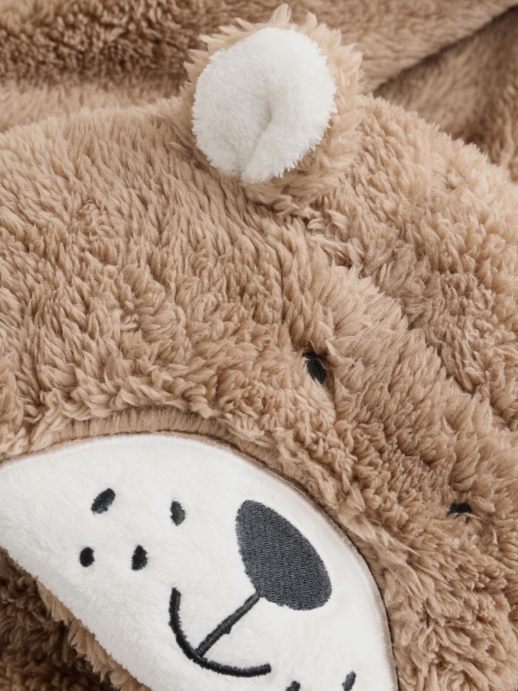 Brown/Cream Bear All-In-One Fleece (9mths-8yrs) - Image 8 of 8