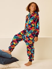 Multi Bright Happy Face Fleece All-In-One (3-16yrs) - Image 1 of 5