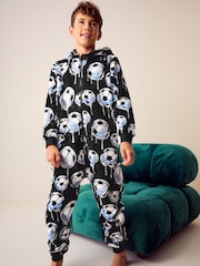 Black Football Fleece All-In-One (3-16yrs) - Image 1 of 9