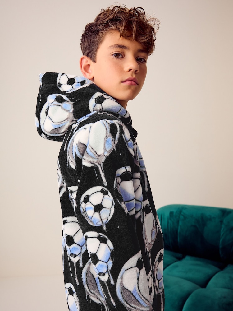 Black Football Fleece All-In-One (3-16yrs) - Image 4 of 9