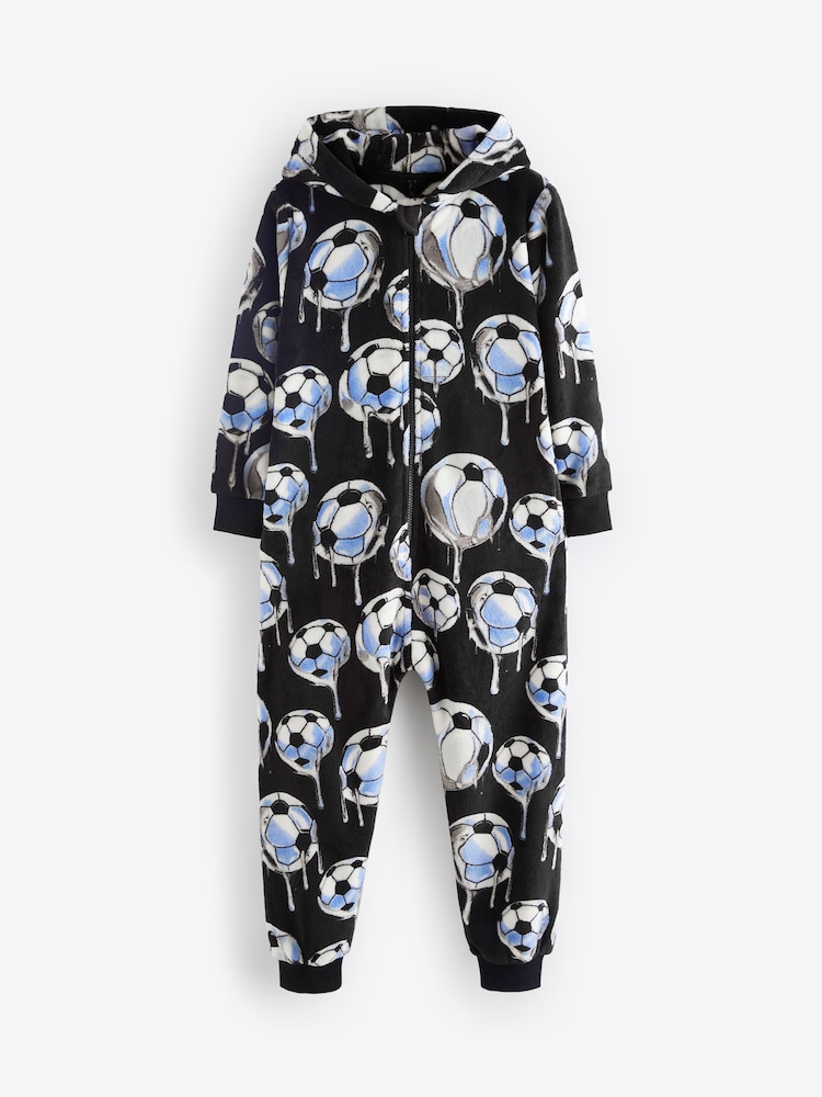 Black Football Fleece All-In-One (3-16yrs) - Image 5 of 9