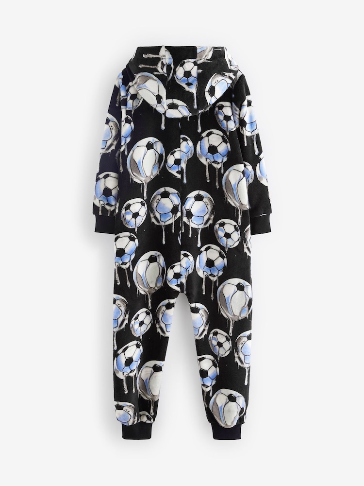 Black Football Fleece All-In-One (3-16yrs) - Image 6 of 9