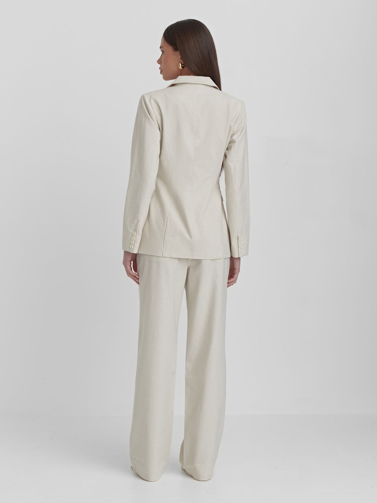 4th & Reckless Cream Liana Linen Look Blazer - Image 2 of 5