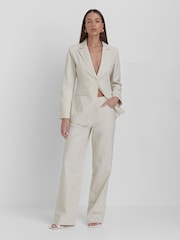 4th & Reckless Cream Liana Linen Look Blazer - Image 3 of 5