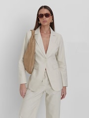 4th & Reckless Cream Liana Linen Look Blazer - Image 4 of 5