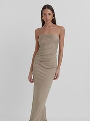 4th & Reckless Cream Andi Slinky Bandeau Midaxi Dress - Image 2 of 4