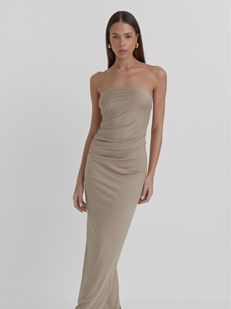 4th & Reckless Cream Andi Slinky Bandeau Midaxi Dress - Image 2 of 4