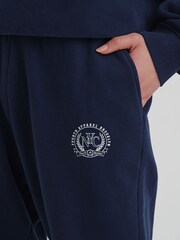4th & Reckless Blue 100% Cotton Apollo Embroidered Joggers - Image 3 of 5