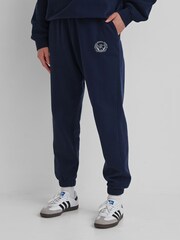 4th & Reckless Blue 100% Cotton Apollo Embroidered Joggers - Image 4 of 5