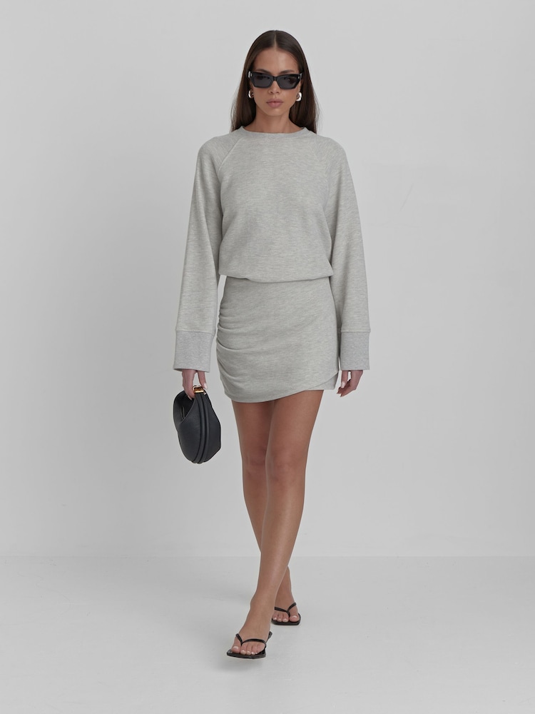 4th & Reckless Grey Mini Catherine Wrap Front Skirt - Image 1 of 3