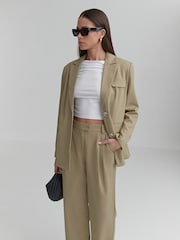 4th & Reckless Green Onicka Tailored Oversized Blazer - Image 1 of 4