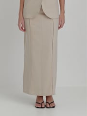 4th & Reckless Cream Marcallo Tailored Midaxi Skirt - Image 3 of 4
