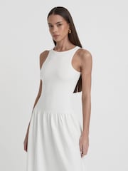 4th & Reckless White Shannon Jersey Drop Waist Dress - Image 2 of 5