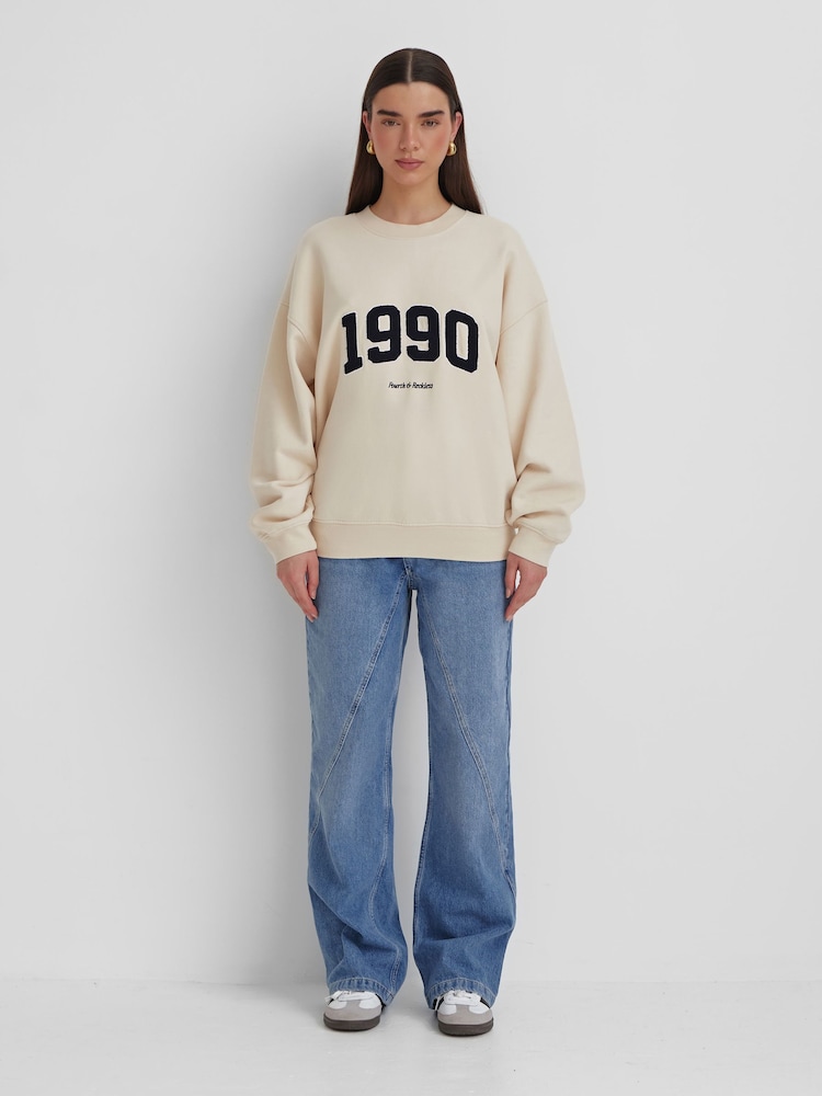 4th & Reckless Cream 100% Cotton 1990 Sweatshirt - Image 1 of 4