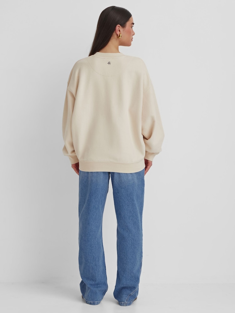 4th & Reckless Cream 100% Cotton 1990 Sweatshirt - Image 2 of 4