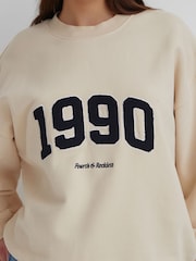 4th & Reckless Cream 100% Cotton 1990 Sweatshirt - Image 4 of 4