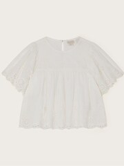 Monsoon White Broderie Blouse - Image 1 of 3