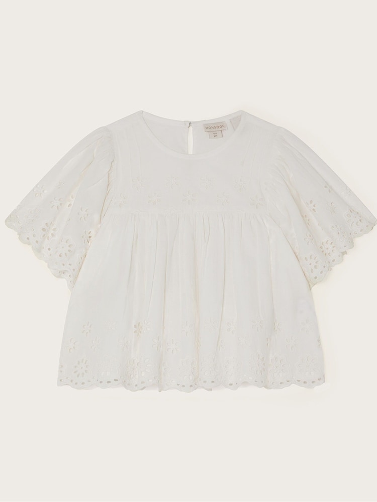 Monsoon White Broderie Blouse - Image 1 of 3