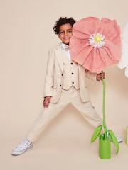 Monsoon Natural Smart Pocket Detail Cotton/Linen Mix Blazer - Image 1 of 4