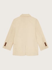 Monsoon Natural Smart Pocket Detail Cotton/Linen Mix Blazer - Image 3 of 4