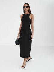 4th & Reckless Black Shannon Jersey Drop Waist Dress - Image 1 of 5
