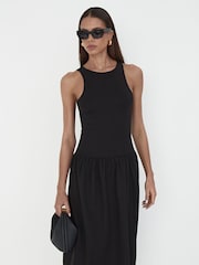 4th & Reckless Black Shannon Jersey Drop Waist Dress - Image 2 of 5