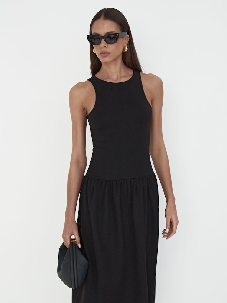4th & Reckless Black Shannon Jersey Drop Waist Dress - Image 2 of 5