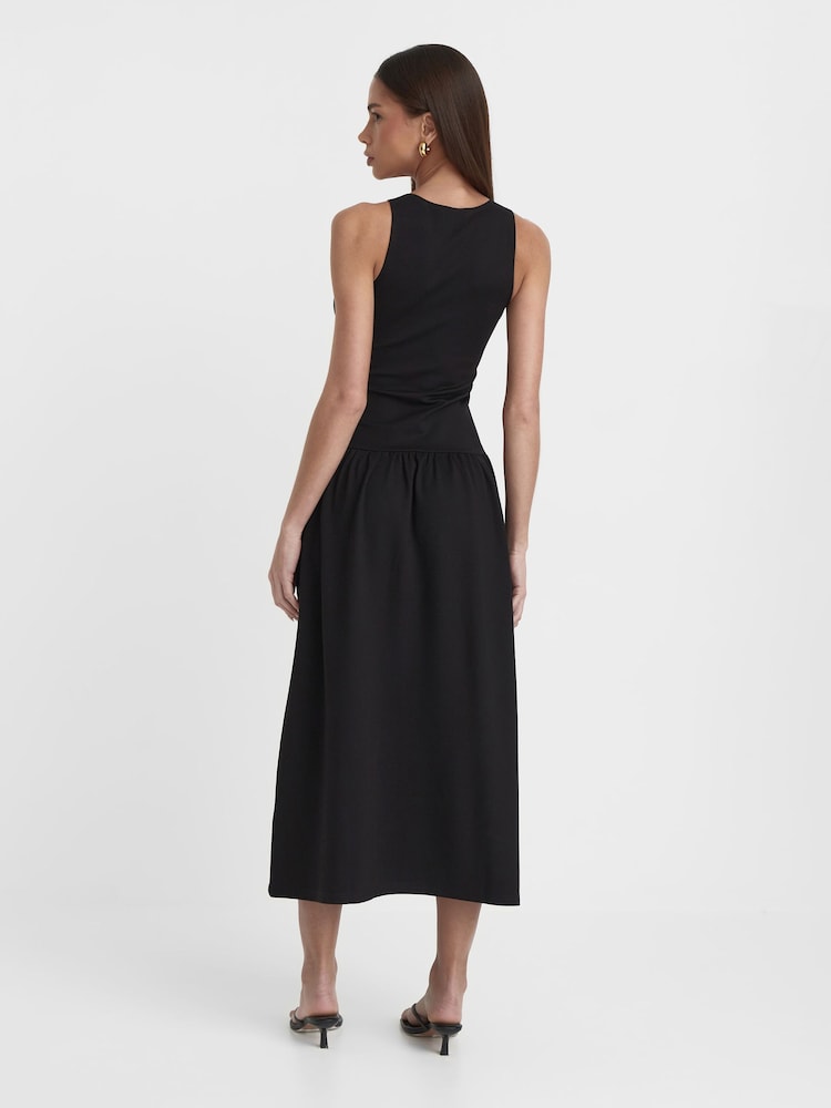 4th & Reckless Black Shannon Jersey Drop Waist Dress - Image 5 of 5